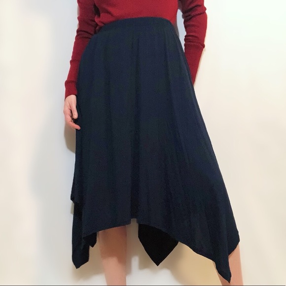 Joe Fresh NWT navy blue mid length skirt - Picture 1 of 7